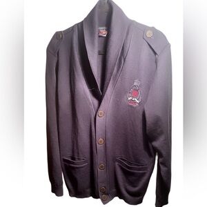 Paul & Shark wool long sleeve button up navy blue lightweight cardigan sweater L